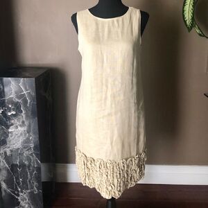 Taylor Linen Dress With Ruffle Design